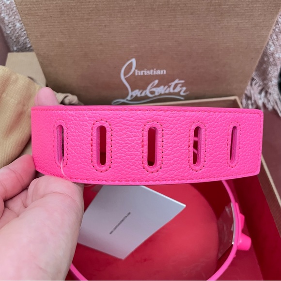 sold Christian Louboutin Carasky Leather Belt 80cm/32" - Poupidou (Pink) - Picture 4 of 11